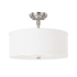 Capital Lighting Loft 3 Light 15" Wide Semi-Flush Drum Ceiling Fixture with White Shade Matte Nickel