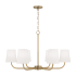 Capital Lighting Brody 6 Light 35" Wide Chandelier with White Fabric Shades Aged Brass