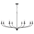 Capital Lighting Dolan 8 Light 52" Wide Candle Style Chandelier Matte Black