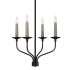 Capital Lighting Wilder 4 Light 22" Wide Taper Candle Style Chandelier Matte Black