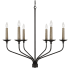 Capital Lighting Wilder 6 Light 32" Wide Taper Candle Style Chandelier Matte Black