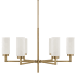 Capital Lighting Alyssa 6 Light 31" Wide Chandelier with Faux Alabaster Glass Shades Aged Brass