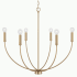 Capital Lighting Ansley 6 Light 30" Wide Taper Candle Style Chandelier Aged Brass