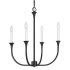 Capital Lighting Decklan 4 Light 21" Wide Taper Candle Style Chandelier Black Iron