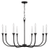 Capital Lighting Decklan 8 Light 38" Wide Taper Candle Style Chandelier Black Iron