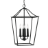 Capital Lighting Grady 4 Light 16" Wide Taper Candle Pendant Black Iron