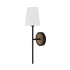 Capital Lighting Jonah 20" Tall Bathroom Sconce with White Fabric Shade Light Wood / Matte Black