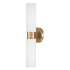 Capital Lighting Theo 2 Light 5" Wide Bath Bar with Soft White Glass Shades Aged Brass