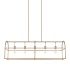 Capital Lighting 5 Light 46" Wide Linear Chandelier Aged Brass