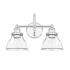 Capital Lighting Baxter 2 Light 16" Wide Bathroom Vanity Light with Clear Glass Shades Chrome