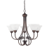 Capital Lighting Hometown 5 Light 29" Wide Chandelier with Frosted Glass Shades Burnished Bronze