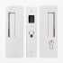 Cavilock Magnetic Single Cylinder Pocket Door Pull Set with RH Key / LH Passage for 1-3/8 Inch Thick Doors Bright Chrome
