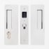 Cavilock Magnetic Single Cylinder Pocket Door Pull Set with LH Key / RH Passage for 1-3/8 Inch Thick Doors Bright Chrome
