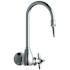 Chicago Faucets Wall Mounted Laboratory Faucet with Rigid/Swing Gooseneck Spout and Metal Cross Handle Chrome