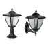 Classy Caps Elegante 17" Tall LED Solar Convertible Outdoor Post Light / Wall Sconce Light Black