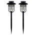 Classy Caps 20" Tall Solar LED Center Mount Path Light - Pack of 2 Black