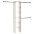 ClosetMaid SuiteSymphony 6 to 9 Foot Wide Closet System with 5 Shelf 16" Wide Tower and 3 Hanging Rods White Timber