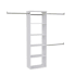 ClosetMaid SuiteSymphony 81"-121" Wide Wall Mount Floating Closet System Tower Organizer with 6 Shelves - For Closets 7-10 Ft Wide White