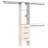 ClosetMaid SuiteSymphony 4 to 9 Foot Wide Closet System with 3 Drawers, 3 Cubby Shelves, 3 Top Shelves, and 3 Rods White Timber