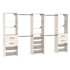 ClosetMaid SuiteSymphony 5 to 10 Foot Large Closet System with 3 Towers, 4 Drawers, and 8 Shoe Shelves White Timber