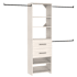 ClosetMaid SuiteSymphony 5 to 10 Foot Wide Closet System with 3 Rods, 2 Drawers, and 2 Angled Shoe Shelves White Timber