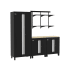 ClosetMaid ProGarage 5 Piece Steel Garage Workshop Storage Cabinet and MaxLoad Shelf System Black