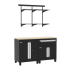 ClosetMaid ProGarage 4 Piece Steel Garage Workshop Storage Cabinet and MaxLoad Shelf System Black