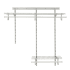 ClosetMaid ShelfTrack 2 to 4 Foot Wide Closet System Organizer Kit with 2 Shelves and Hanging Rods White