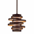 Corbett Lighting Vertigo Single Light 9-1/4" Wide Mini Pendant with Fabric Shade Bronze with Gold Leaf