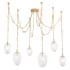 Corbett Lighting Daith 6 Light 61" Wide Multi Light Pendant Vintage Brass