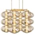 Corbett Lighting Toulouse 42" Wide LED Abstract Chandelier with Light Bronze Glass Shades Vintage Brass