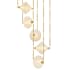 Corbett Lighting Solara 66" Wide LED Multi Light Pendant with Seedy Cloud Glass Shades Vintage Polished Brass