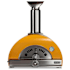 Coyote 30 Inch Liquid Propane or Wood Hybrid Freestanding Pizza Oven with Temperature Gauge and Thermoshift Chimney System Yellow