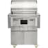 Coyote 28 Inch Wide Pellet Free Standing Grill with 3 Burners and Touch Controls Stainless Steel