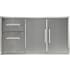 Coyote 45 Inch Double Access Doors & Access Drawer with Beveled Trim Stainless Steel