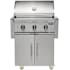 Coyote C Series 45,000 BTU 28 Inch Wide Liquid Propane Free Standing Grill with Knob Controls and Integrated Wind Guard Stainless Steel