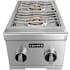 Coyote 13 Inch Wide Liquid Propane Built-In Double Side Burner for BBQ Grill with Lid Stainless Steel