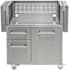Coyote 59 Inch Wide BBQ Grill Cart with Self Closing Doors and Lockable Casters Stainless Steel