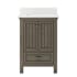 CRAFT + MAIN Brantley 24" Free Standing Single Basin Vanity Set with Cabinet and Quartz Vanity Top Distressed Grey