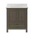 CRAFT + MAIN Brantley 30" Free Standing Single Basin Vanity Set with Cabinet and Quartz Vanity Top Distressed Grey