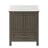 CRAFT + MAIN Brantley 30" Free Standing Single Basin Vanity Set with Cabinet and Quartz Vanity Top Distressed Grey