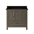 CRAFT + MAIN Brantley 36" Free Standing Single Basin Vanity Set with Cabinet and Quartz Vanity Top Distressed Grey
