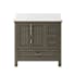 CRAFT + MAIN Brantley 36" Free Standing Single Basin Vanity Set with Cabinet and Quartz Vanity Top Distressed Grey