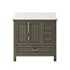 CRAFT + MAIN Brantley 36" Free Standing Single Basin Vanity Set with Cabinet and Quartz Vanity Top Distressed Grey