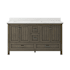 CRAFT + MAIN Brantley 60" Free Standing Double Basin Vanity Set with Cabinet and Quartz Vanity Top Distressed Grey