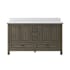 CRAFT + MAIN Brantley 60" Free Standing Double Basin Vanity Set with Cabinet and Quartz Vanity Top Distressed Grey