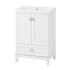 CRAFT + MAIN Jaxon 24" Free Standing Single Basin Vanity Set with Cabinet, Vitreous China Vanity Top, White
