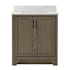 CRAFT + MAIN Lanagan 32" Free Standing Single Basin Vanity Set with Cabinet and Calacatta Bianco Quartz Vanity Top Shaded Timber