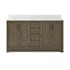 CRAFT + MAIN Lanagan 61" Free Standing Double Basin Vanity Set with Cabinet and Calacatta Bianco Quartz Vanity Top Shaded Timber