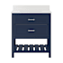 CRAFT + MAIN Lawson 32" Free Standing Single Basin Vanity Set with Cabinet and Snow White Quartz Vanity Top Aegean Blue